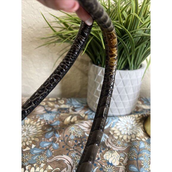 Brahmin Black And Brown Large Shoulder Tote Bag Carry All Travel - Picture 11 of 16